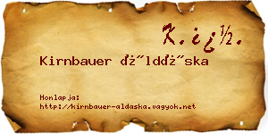 Kirnbauer Áldáska névjegykártya